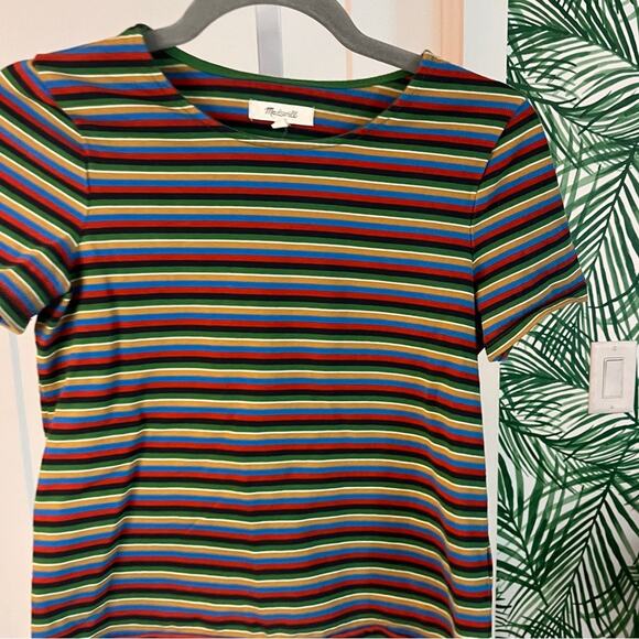 Madewell Luxe Crop Tee in Mathis Stripe XXS - Picture 4 of 10